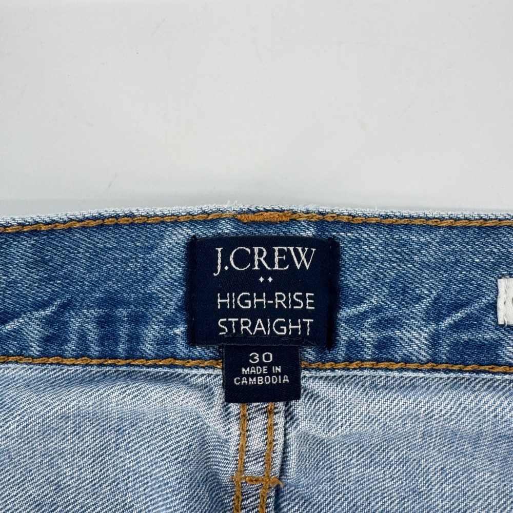 J.Crew High-Rise Straight Premium Edition Blue Button Fly Jeans Size 30 - Picture 5 of 10